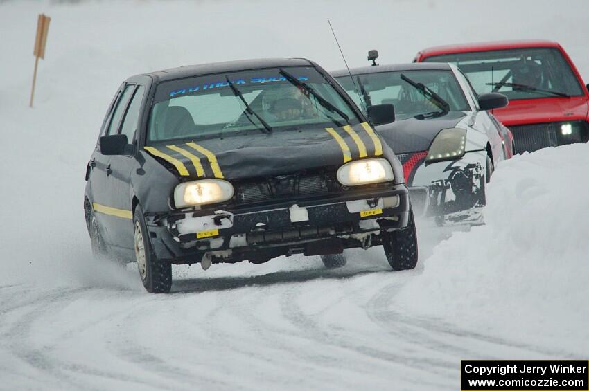 Mark Olson's VW Golf, Josh Robinson's Nissan 350Z and Mark Knepper's VW GTI