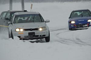 John Kochevar's VW Golf, Mark Olson's VW Golf and Mark Utecht's Honda Civic