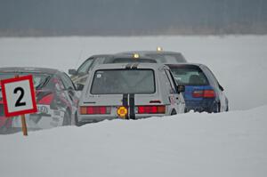 Josh Robinson's Nissan 350Z, Mark Utecht's Honda Civic and Matt Bjorge's VW Rabbit