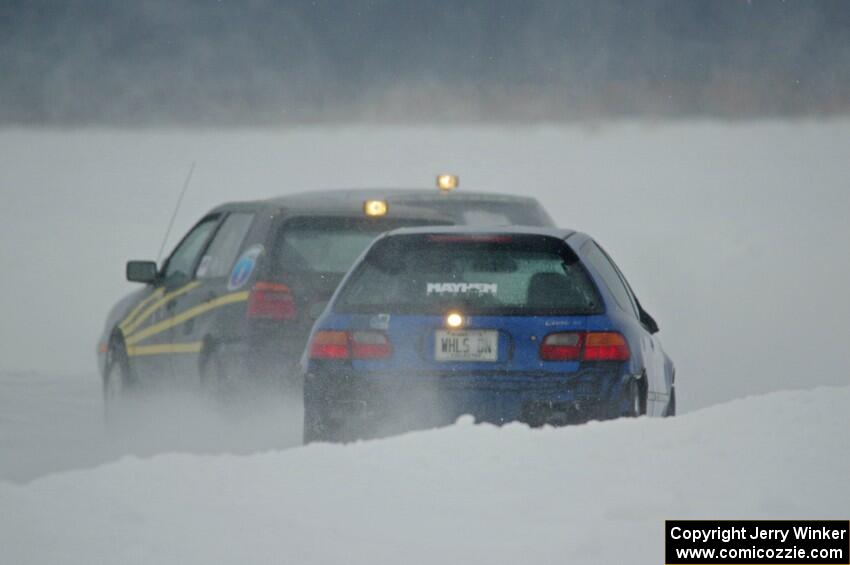 Mark Olson's VW Golf and Mark Utecht's Honda Civic