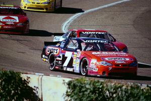 Gary St. Amant's Chevy Monte Carlo, (07) Ted Smokstad's Ford Taurus and (63) Robbie Pyle's Chevy Monte Carlo