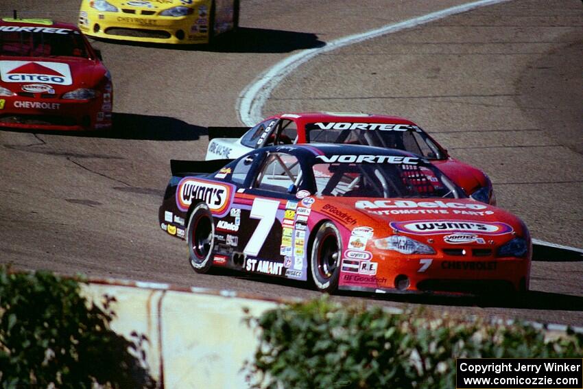 Gary St. Amant's Chevy Monte Carlo, (07) Ted Smokstad's Ford Taurus and (63) Robbie Pyle's Chevy Monte Carlo