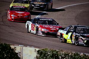 (1) Mike Garvey's Chevy Monte Carlo, (86) Wayne Anderson's Chevy Monte Carlo and (08) John Silverthorne's Chevy Monte Carlo