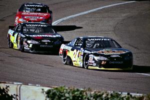 (21) Kevin Cywinski's Chevy Monte Carlo, (1) Mike Garvey's Chevy Monte Carlo and (7) Gary St. Amant's Chevy Monte Carlo