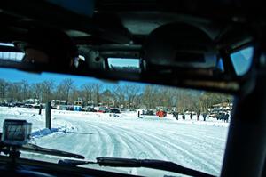 A view of the track from inside Brad Johnson's VW Rabbit.