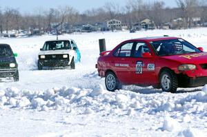 Pete Weber / Ian Forte Nissan Sentra Spec V, Matt Dryden's VW Rabbit and Brad Johnson's VW Rabbit