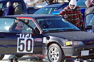 Tim Stone / John Foreman / Larry Yatch Honda Civic between track sessions.