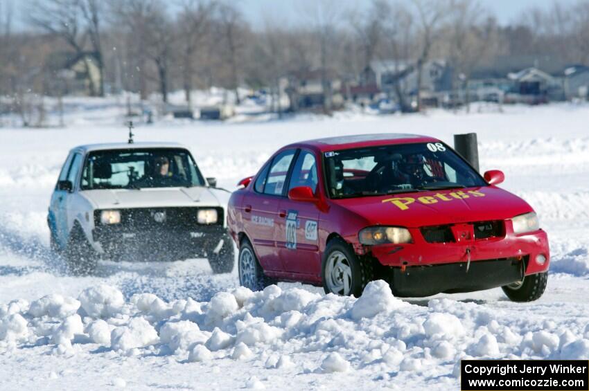 Pete Weber / Ian Forte Nissan Sentra Spec V and Brad Johnson's VW Rabbit