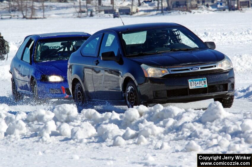 Russ Lupinek's Ford Focus and Frank Giegler / Mark Utecht Honda Civic