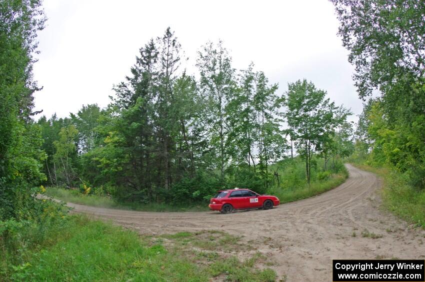 Car '0' at a sharp left on SS3, Steamboat I.