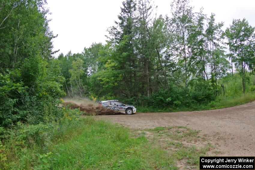 Barry McKenna / Leon Jordan Ford Fiesta at a sharp left on SS3, Steamboat I.