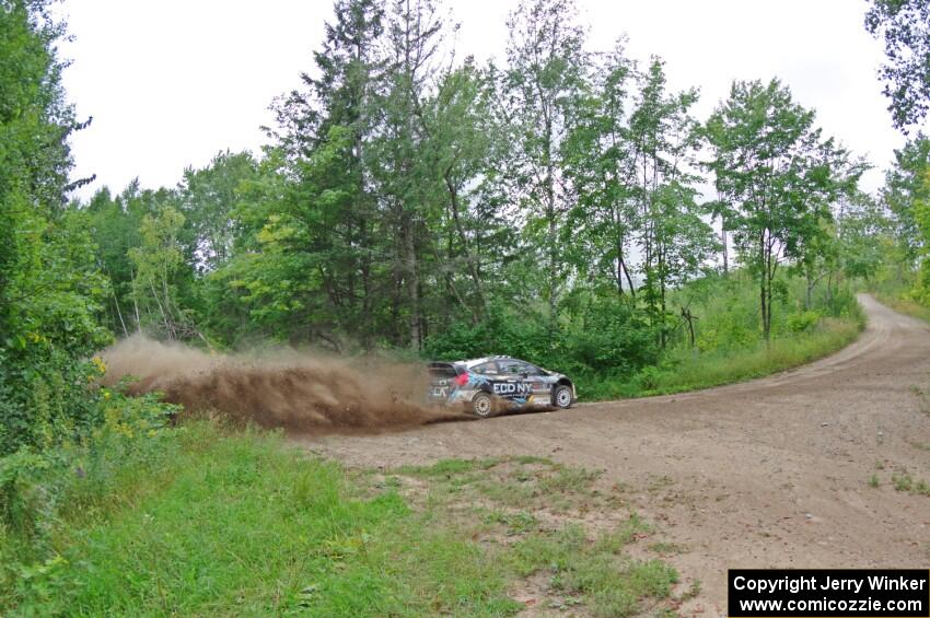 Barry McKenna / Leon Jordan Ford Fiesta at a sharp left on SS3, Steamboat I.