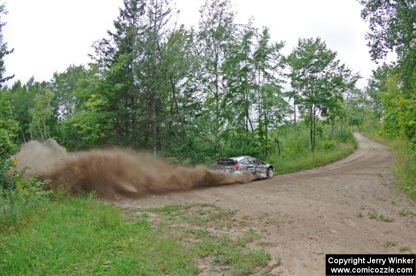 Barry McKenna / Leon Jordan Ford Fiesta at a sharp left on SS3, Steamboat I.