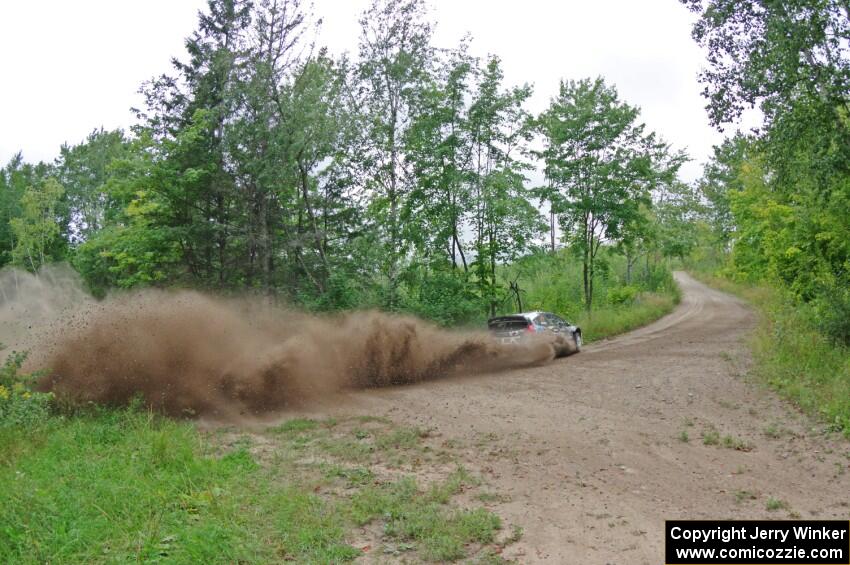 Barry McKenna / Leon Jordan Ford Fiesta at a sharp left on SS3, Steamboat I.