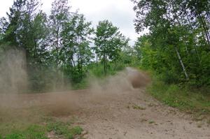 Barry McKenna / Leon Jordan Ford Fiesta at a sharp left on SS3, Steamboat I.