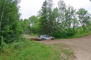 David Higgins / Craig Drew Subaru WRX STi  at a sharp left on SS3, Steamboat I.