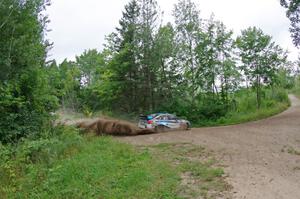 David Higgins / Craig Drew Subaru WRX STi  at a sharp left on SS3, Steamboat I.