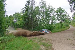 David Higgins / Craig Drew Subaru WRX STi  at a sharp left on SS3, Steamboat I.