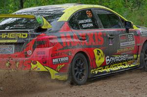 Jeff Seehorn / Karen Jankowski Subaru WRX STi at a sharp left on SS3, Steamboat I.