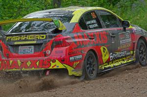 Jeff Seehorn / Karen Jankowski Subaru WRX STi at a sharp left on SS3, Steamboat I.