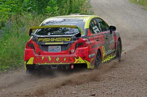 Jeff Seehorn / Karen Jankowski Subaru WRX STi at a sharp left on SS3, Steamboat I.