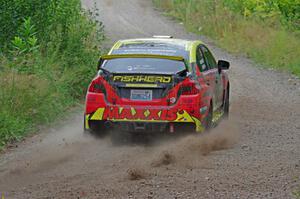 Jeff Seehorn / Karen Jankowski Subaru WRX STi at a sharp left on SS3, Steamboat I.