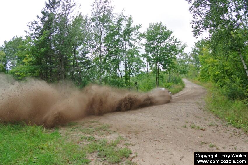 Barry McKenna / Leon Jordan Ford Fiesta at a sharp left on SS3, Steamboat I.