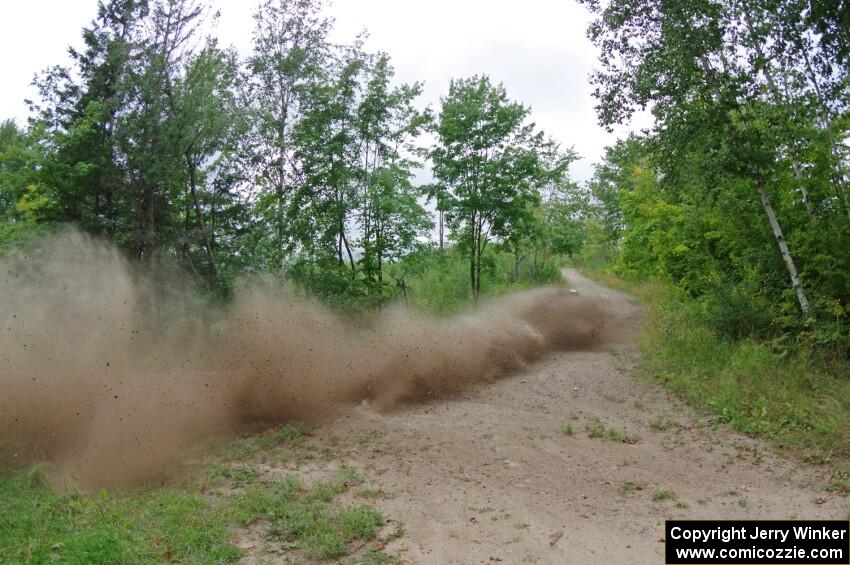 Barry McKenna / Leon Jordan Ford Fiesta at a sharp left on SS3, Steamboat I.