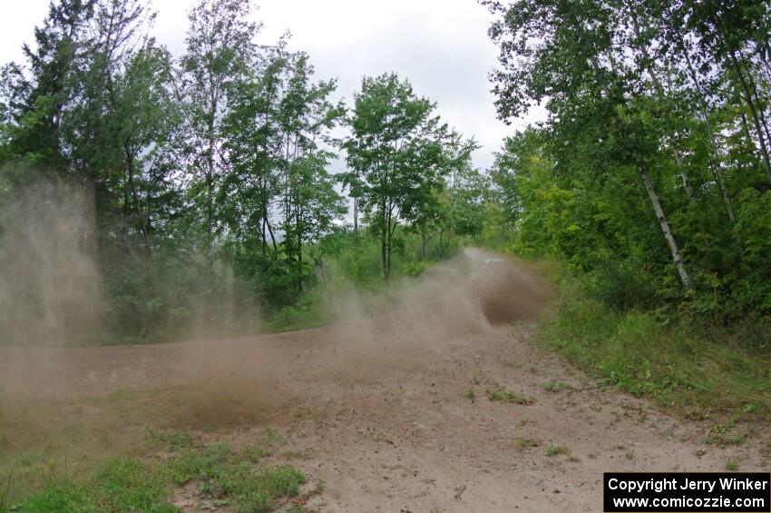 Barry McKenna / Leon Jordan Ford Fiesta at a sharp left on SS3, Steamboat I.