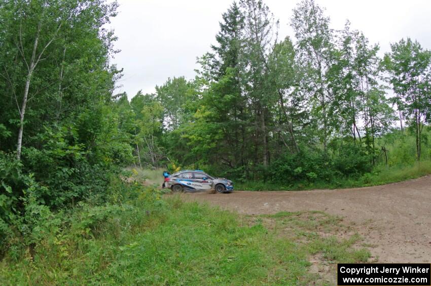 David Higgins / Craig Drew Subaru WRX STi  at a sharp left on SS3, Steamboat I.