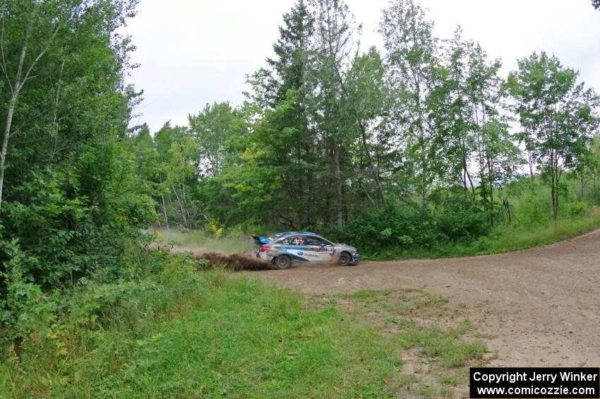 David Higgins / Craig Drew Subaru WRX STi  at a sharp left on SS3, Steamboat I.