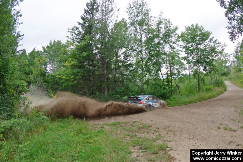 David Higgins / Craig Drew Subaru WRX STi  at a sharp left on SS3, Steamboat I.