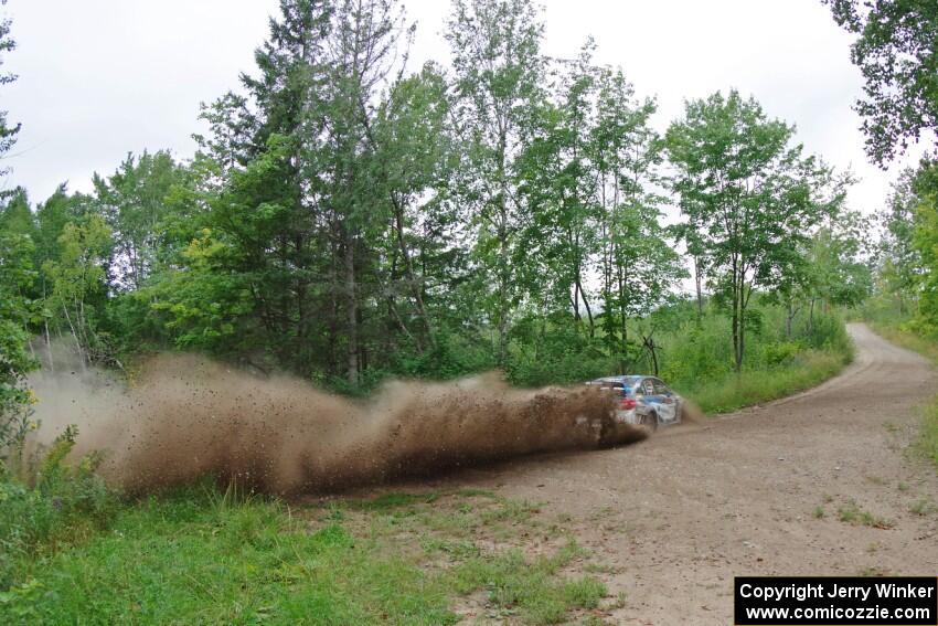 David Higgins / Craig Drew Subaru WRX STi  at a sharp left on SS3, Steamboat I.