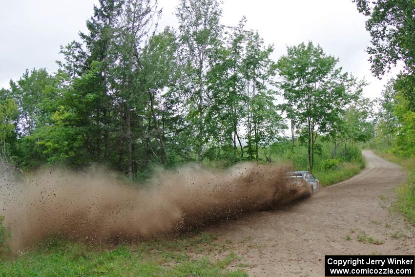 David Higgins / Craig Drew Subaru WRX STi  at a sharp left on SS3, Steamboat I.