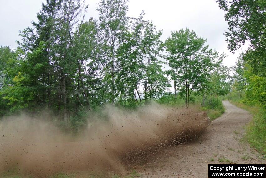 David Higgins / Craig Drew Subaru WRX STi  at a sharp left on SS3, Steamboat I.