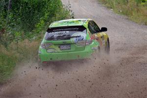 Lauchlin O'Sullivan / Scott Putnam Subaru WRX STi through a sharp left on SS3, Steamboat I.