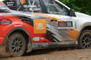 Ryan Millen / Rhianon Gelsomino Toyota RAV4 SE at a sharp left on SS3, Steamboat I.