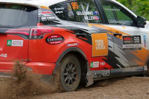 Ryan Millen / Rhianon Gelsomino Toyota RAV4 SE at a sharp left on SS3, Steamboat I.