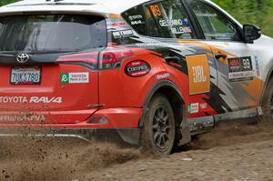 Ryan Millen / Rhianon Gelsomino Toyota RAV4 SE at a sharp left on SS3, Steamboat I.