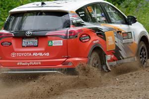 Ryan Millen / Rhianon Gelsomino Toyota RAV4 SE at a sharp left on SS3, Steamboat I.