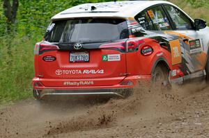 Ryan Millen / Rhianon Gelsomino Toyota RAV4 SE at a sharp left on SS3, Steamboat I.