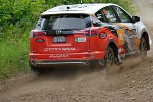 Ryan Millen / Rhianon Gelsomino Toyota RAV4 SE at a sharp left on SS3, Steamboat I.