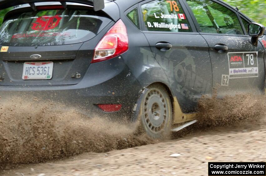 Dave Wallingford / Leanne Junnila Ford Fiesta at a sharp left on SS3, Steamboat I.