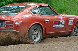 Greg Healey / Phil Barnes Datsun 280Z at a sharp left on SS3, Steamboat I.