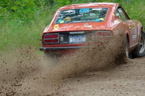 Greg Healey / Phil Barnes Datsun 280Z at a sharp left on SS3, Steamboat I.