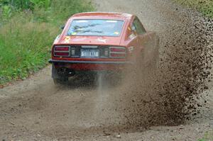 Greg Healey / Phil Barnes Datsun 280Z at a sharp left on SS3, Steamboat I.