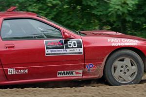 Al Dantes, Jr. / Brandon Snyder Mazda RX-7 Turbo at a sharp left on SS3, Steamboat I.