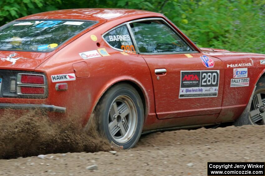 Greg Healey / Phil Barnes Datsun 280Z at a sharp left on SS3, Steamboat I.