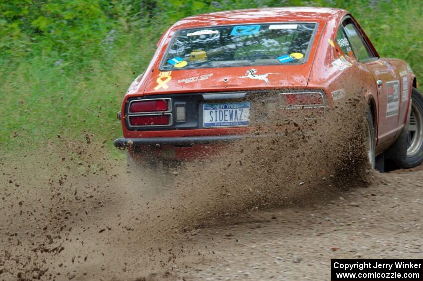 Greg Healey / Phil Barnes Datsun 280Z at a sharp left on SS3, Steamboat I.