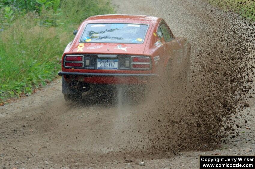 Greg Healey / Phil Barnes Datsun 280Z at a sharp left on SS3, Steamboat I.